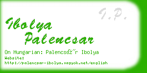 ibolya palencsar business card